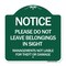 Signmission Do Not Leave Belongings in Sight Management Is Not Liable for Theft or Damage, A-DES-GW-1818-23529 A-DES-GW-1818-23529 - alternate 1